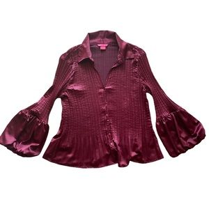 Sunny Leigh Women’s Blouse Size M Color Burgundy
